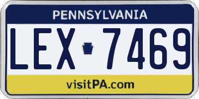 PA license plate LEX7469