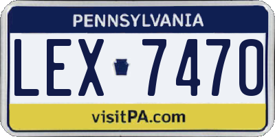 PA license plate LEX7470