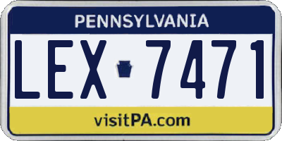 PA license plate LEX7471
