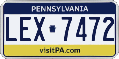 PA license plate LEX7472