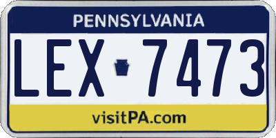 PA license plate LEX7473