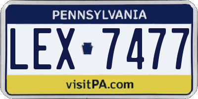 PA license plate LEX7477