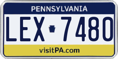 PA license plate LEX7480