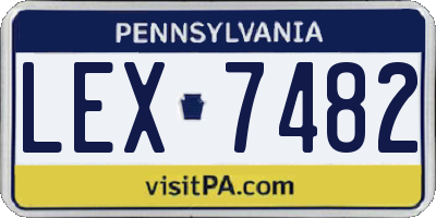 PA license plate LEX7482