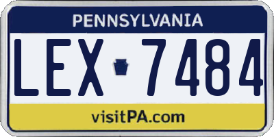 PA license plate LEX7484