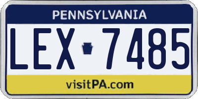 PA license plate LEX7485