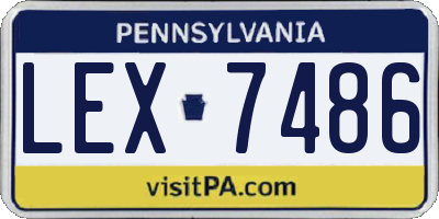 PA license plate LEX7486