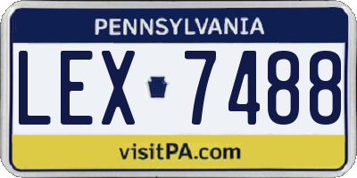 PA license plate LEX7488