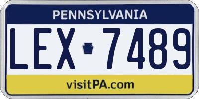 PA license plate LEX7489
