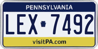 PA license plate LEX7492