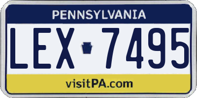 PA license plate LEX7495