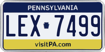 PA license plate LEX7499