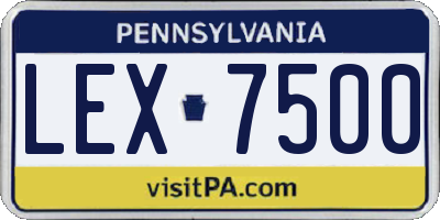 PA license plate LEX7500