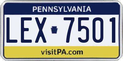 PA license plate LEX7501