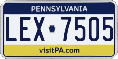 PA license plate LEX7505