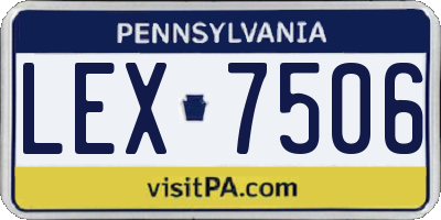 PA license plate LEX7506