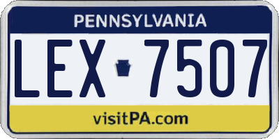 PA license plate LEX7507