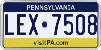 PA license plate LEX7508