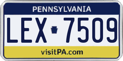 PA license plate LEX7509