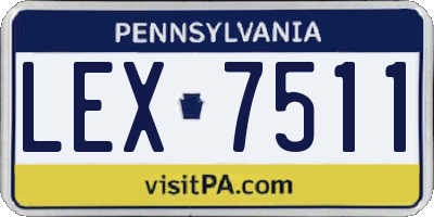 PA license plate LEX7511