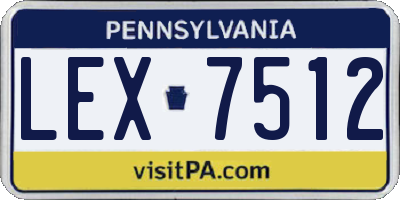 PA license plate LEX7512