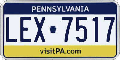 PA license plate LEX7517
