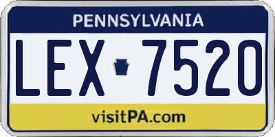 PA license plate LEX7520