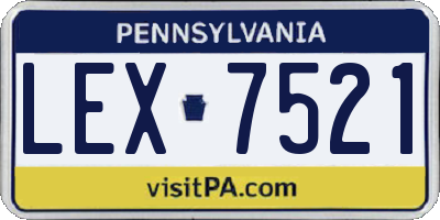 PA license plate LEX7521