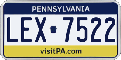 PA license plate LEX7522