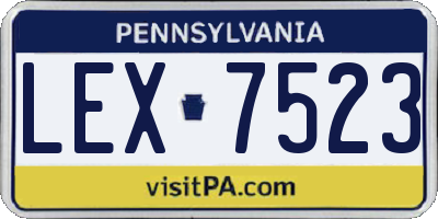 PA license plate LEX7523