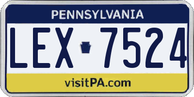 PA license plate LEX7524