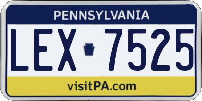 PA license plate LEX7525
