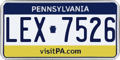 PA license plate LEX7526