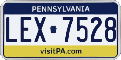 PA license plate LEX7528