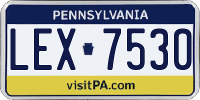 PA license plate LEX7530