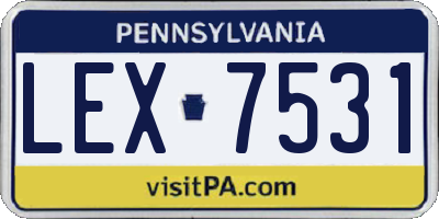 PA license plate LEX7531