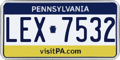 PA license plate LEX7532