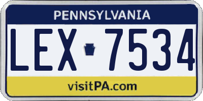 PA license plate LEX7534