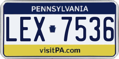 PA license plate LEX7536