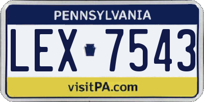 PA license plate LEX7543