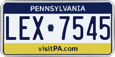 PA license plate LEX7545