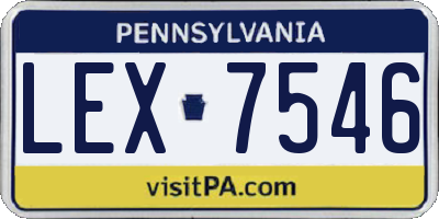 PA license plate LEX7546