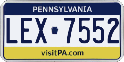 PA license plate LEX7552