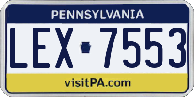 PA license plate LEX7553