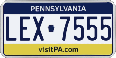 PA license plate LEX7555