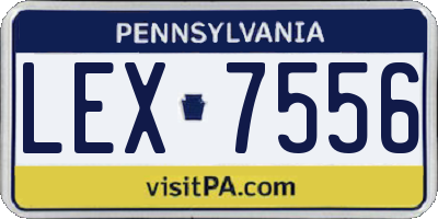 PA license plate LEX7556