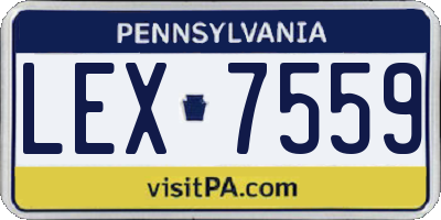 PA license plate LEX7559