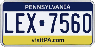 PA license plate LEX7560