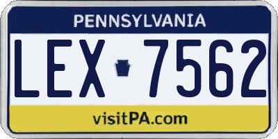 PA license plate LEX7562
