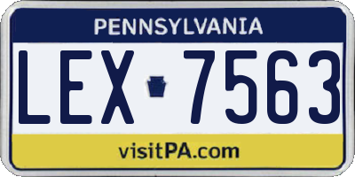 PA license plate LEX7563